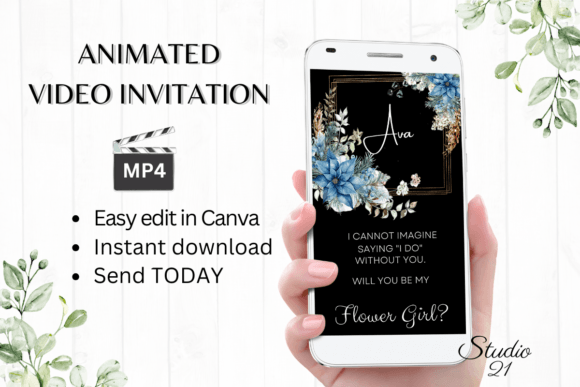 Asking Your Little Star to Join the Wedding Party with Christmas Flower Girl Proposal W3213FG