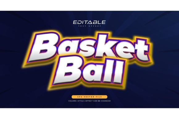 Basketball Text Style with Glow Effect: Elevate Your Sports Graphics Instantly