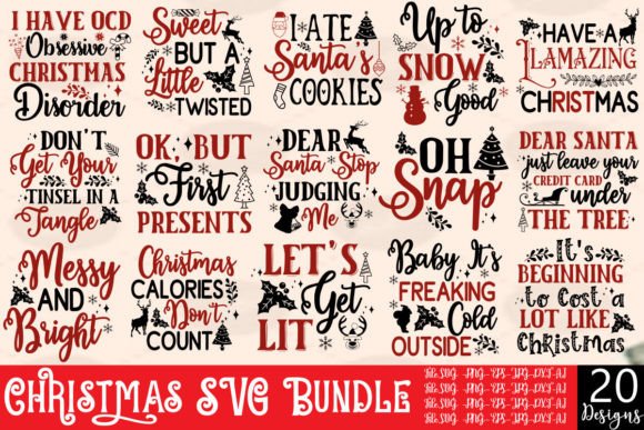 Christmas SVG Bundle: 20 Festive Designs
