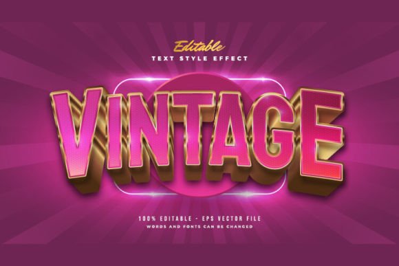 Elevating Brand Identity with Pink and Gold Vintage Text Style: A Strategic Design Asset