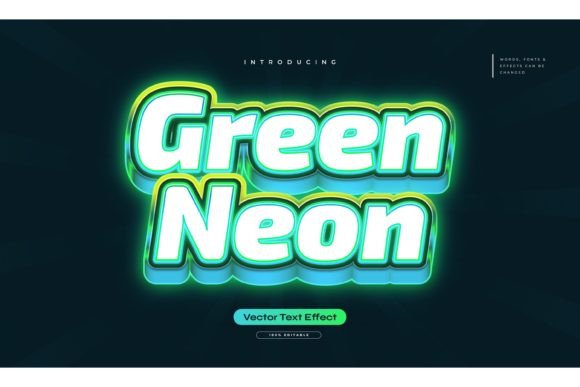 Glowing Green Light Neon Text Effect: A Modern Design Asset for Digital Creators