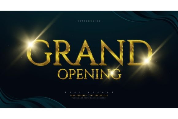 Gold Grand Opening Text Style Effect: Elevating Your Brand with Editable Luxury Typography