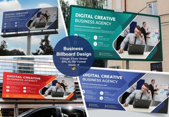 Mastering High-Impact Visual Communication with Business Billboard Template V-18