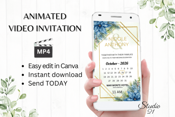 Modernizing Holiday Nuptials with the Christmas Wedding Invitation W8214B