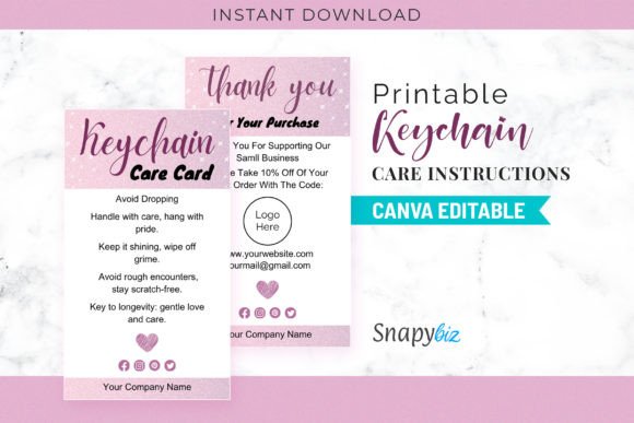Printable Keychain Care Instructions