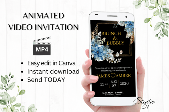 Streamlining Holiday Nuptials with the Christmas Wedding Brunch Invite W9213