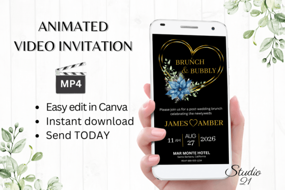 Streamlining Your Holiday Nuptials with the Christmas Wedding Brunch Invite W9219