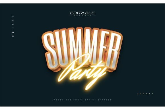 Summer Party Text in 3D and Neon Effect: Elevating Your Event Visuals